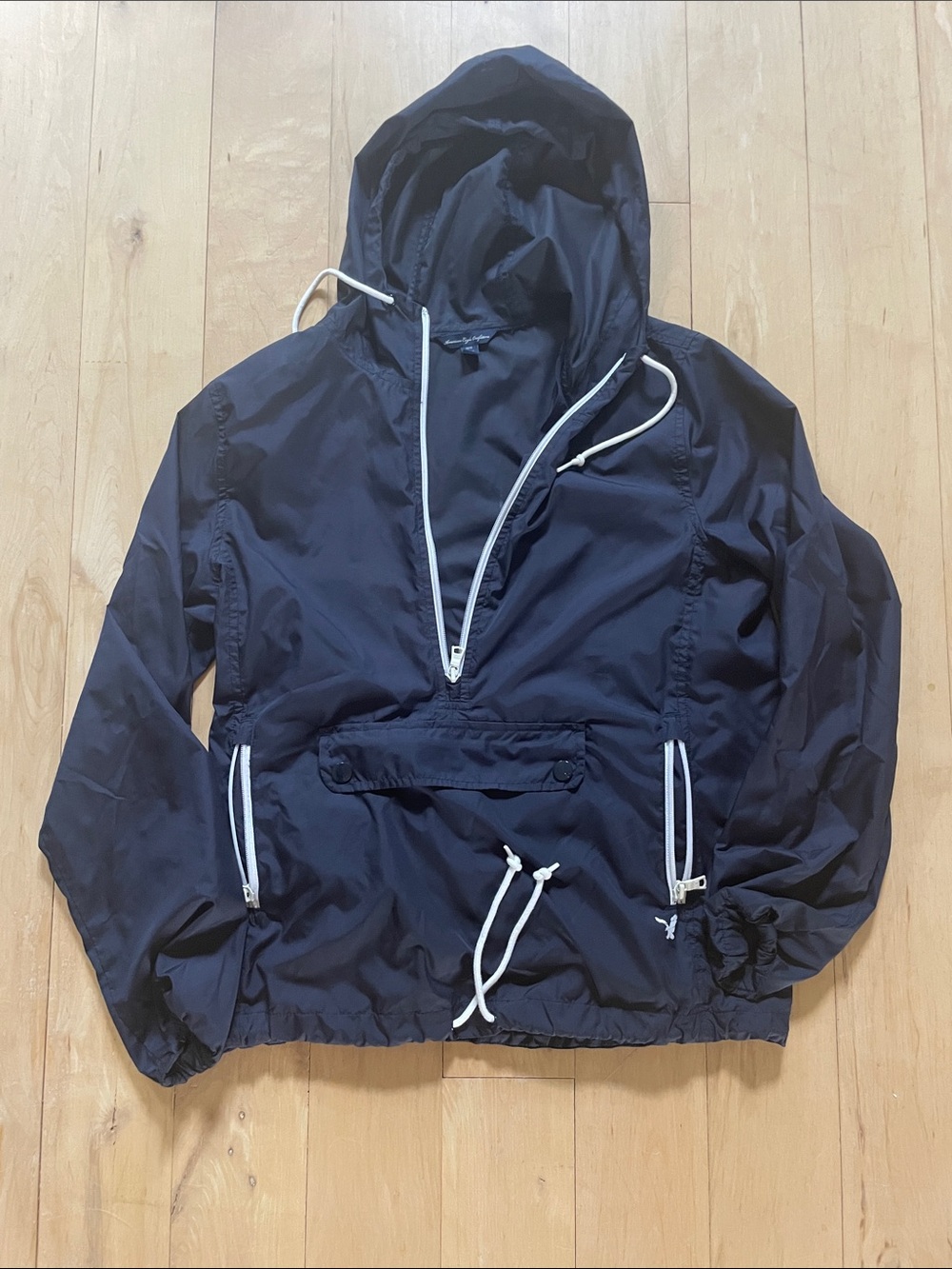 American Eagle Outfitters Navy Hooded Anorak Pullover